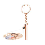 Custom Bar Vertical Cube Projection Keychain - gift for anyone, who lost a loved one - Personalized Keychain