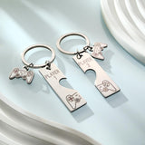 Player 1 Player 2 Matching Heart - Personalized Couple Game Console Matching Keychain