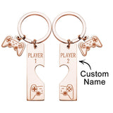 Player 1 Player 2 Matching Heart - Personalized Couple Game Console Matching Keychain