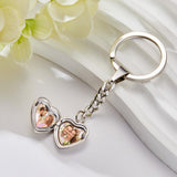 Heart Locket - Personalized Couple Heart Shape Locket Keychain