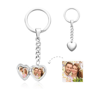 Heart Locket - Personalized Couple Heart Shape Locket Keychain