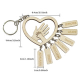 Personalized Family Hands With Name Tags Keychain