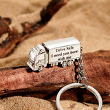 Custom Text Trucker Truck Charm Keychain - Trucker gift for husband, boyfriend, wife, girlfriend - Personalized Keychain