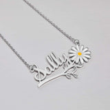 Any Name Daisy Flower - Personalized Daisy Name Necklace