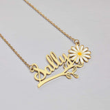 Any Name Daisy Flower - Personalized Daisy Name Necklace