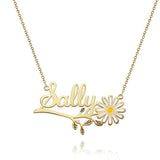 Any Name Daisy Flower - Personalized Daisy Name Necklace