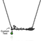 Bloom Cat Name - Personalized Broom Cat Birthstone Name Necklace