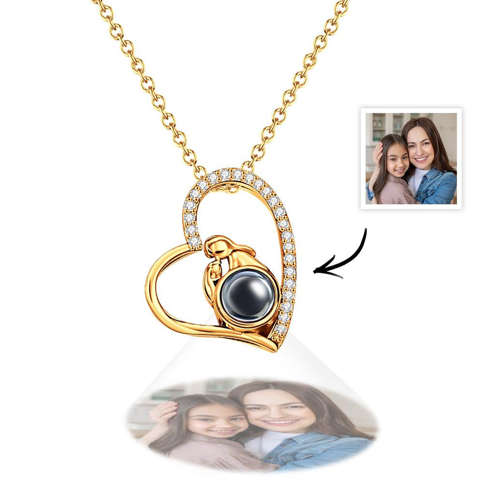 Personalized Heart Diamond Photo Projection Charm