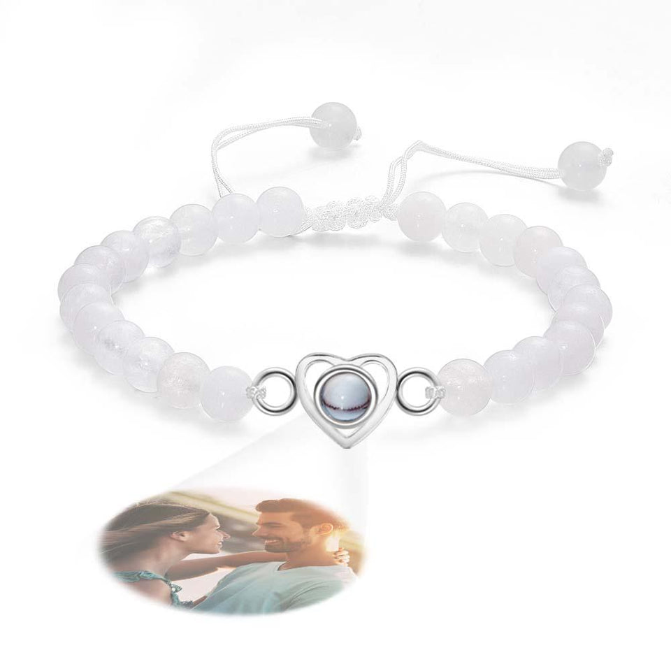 I Love You - Personalized Couple Photo Projection Beads Heart-Shaped Bracelet