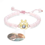 Pet's Paw - Personalized Dog Photo Projection Beads Bracelet With Pet Claw