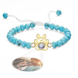 Pet's Paw - Personalized Dog Photo Projection Beads Bracelet With Pet Claw