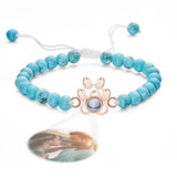 Pet's Paw - Personalized Dog Photo Projection Beads Bracelet With Pet Claw