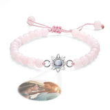 Flower For You - Personalized Photo Projection Beads Bracelet With Sunflower