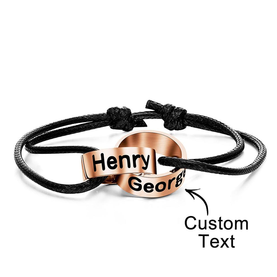 Intwine Name - Personalized Couple Intwine Name Beads Bracelet