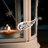 Personalized Memorial Angel Wing Name Necklace