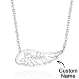 Personalized Memorial Angel Wing Name Necklace