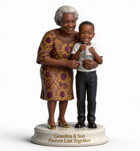 Custom African American Grandma and Grandson Any Photo - Forever Linked Together Custom Black Grandson Acrylic Plaque Keepsake Home Living Room Decor Display