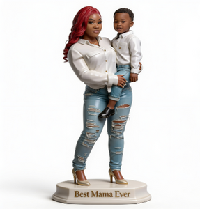 Custom Black Mother and Son Any Photo - Best Mama Ever Custom Black Queen Acrylic Plaque Gift Mom Office Home Desk Decor Display