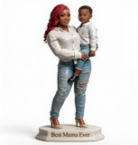 Custom Black Mother and Son Any Photo - Best Mama Ever Custom Black Queen Acrylic Plaque Gift Mom Office Home Desk Decor Display