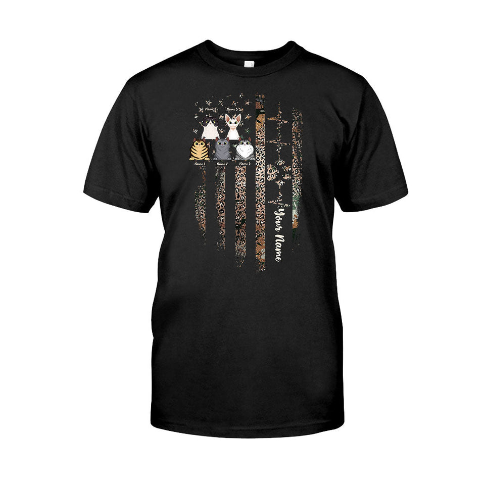 Love My Cats - Personalized Independence Day Cat T-shirt and Hoodie