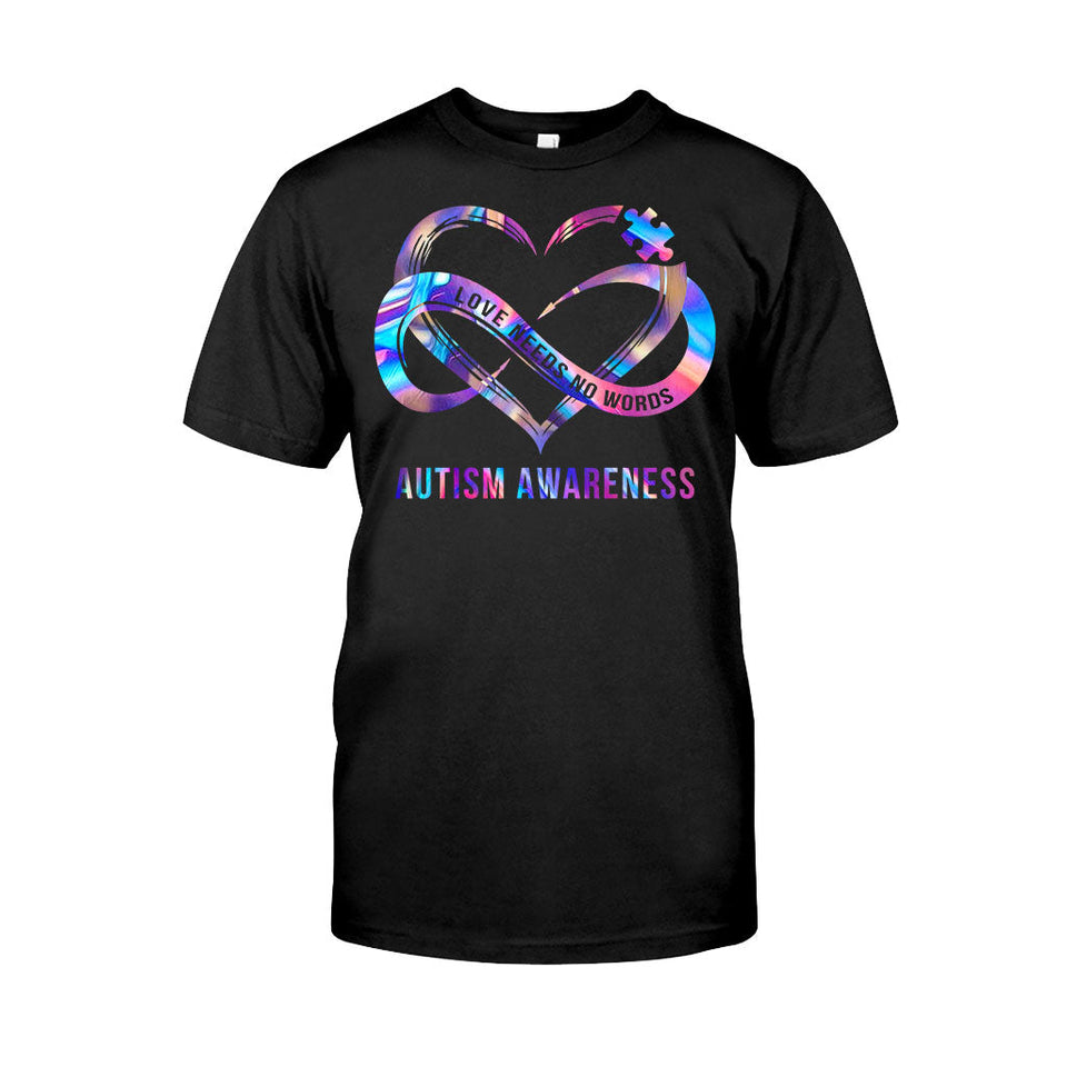L'amour n'a pas besoin de mots - T-shirt et sweat à capuche de sensibilisation à l'autisme 112021