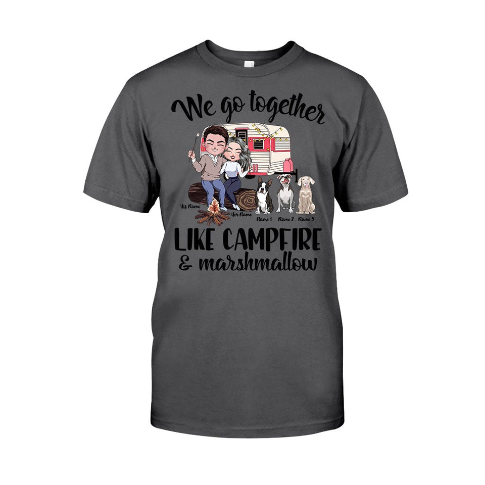 You And Me And The Dogs And The Campfire - Personalized Camping T-shirt and Hoodie