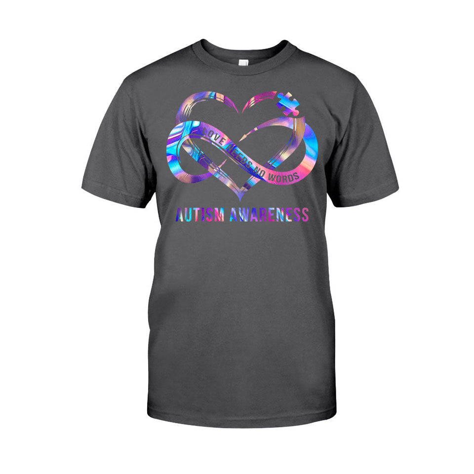 L'amour n'a pas besoin de mots - T-shirt et sweat à capuche de sensibilisation à l'autisme 112021
