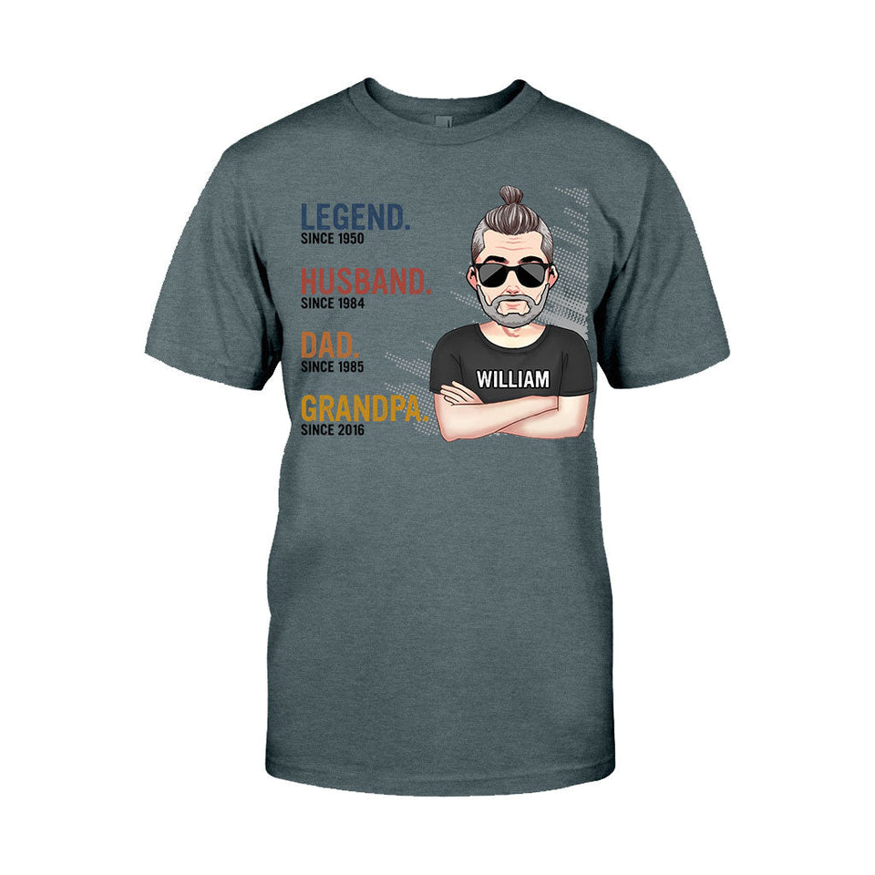 Legend Husband Dad Grandpa - Personalized Father T-shirt and Hoodie