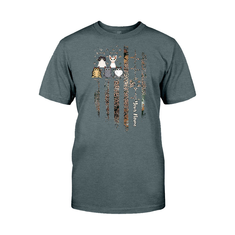 Love My Cats - Personalized Independence Day Cat T-shirt and Hoodie