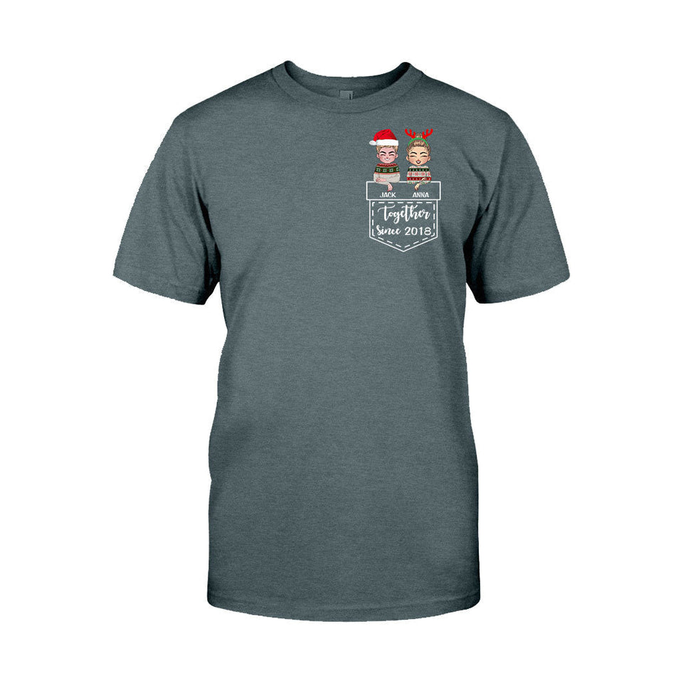 Together - Personalized Christmas Couple T-shirt and Hoodie