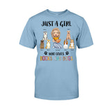 Just A Girl Who Loves Books And Dogs - Personalized Book T-shirt and Hoodie