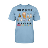 Life Is Better With Books And Cats - Personalized Book T-shirt and Hoodie