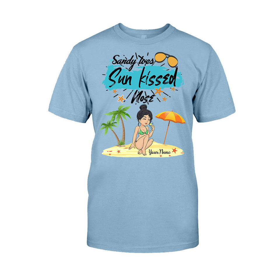 Sandy Toes Sunkissed Nose - Personalized Sea Lover T-shirt and Hoodie