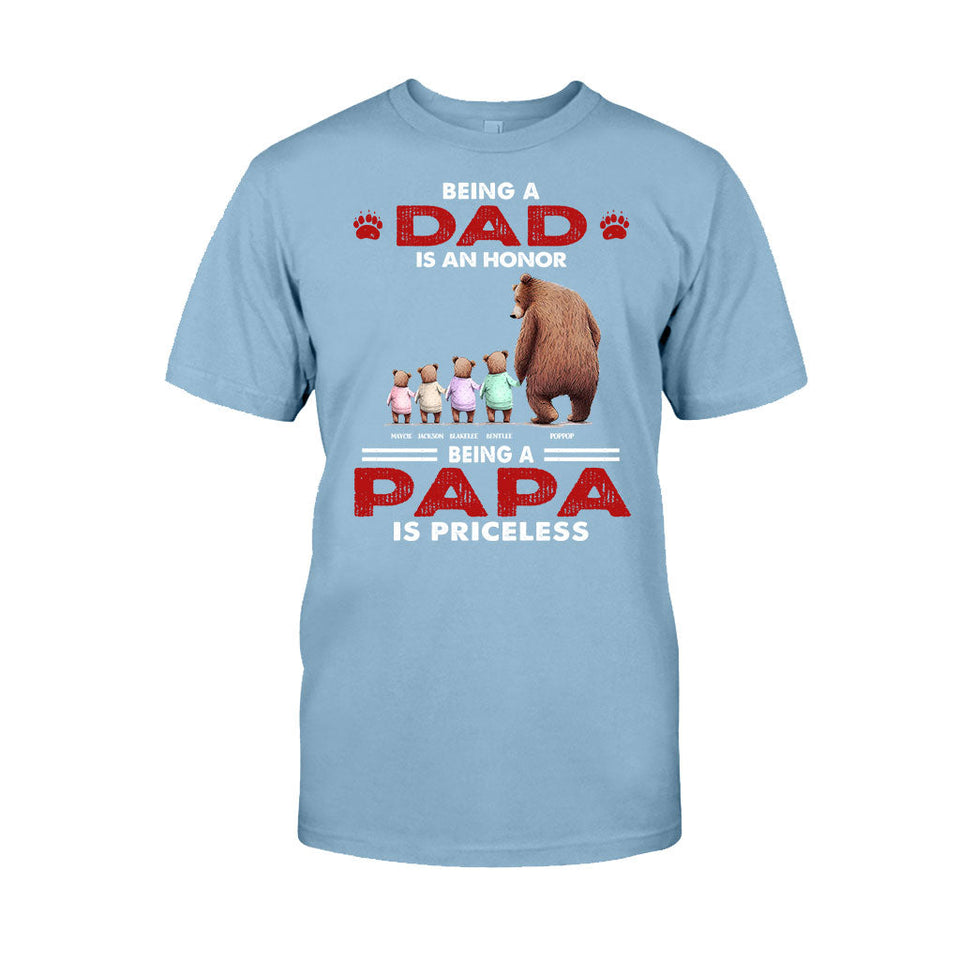 Priceless Papa Bear - Personalized Father's Day Grandpa T-shirt and Hoodie