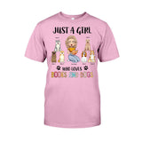 Just A Girl Who Loves Books And Dogs - Personalized Book T-shirt and Hoodie