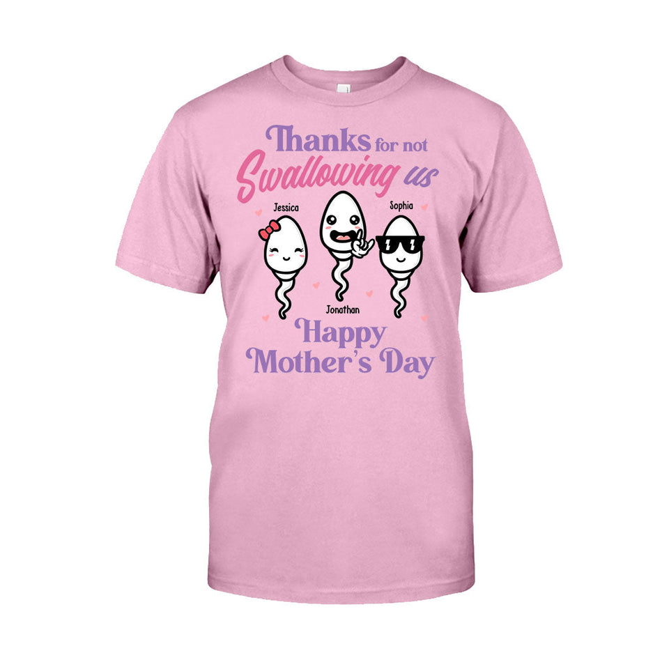Thanks For Not Swallowing Us - Personalized Mother's Day Mother T-shirt and Hoodie