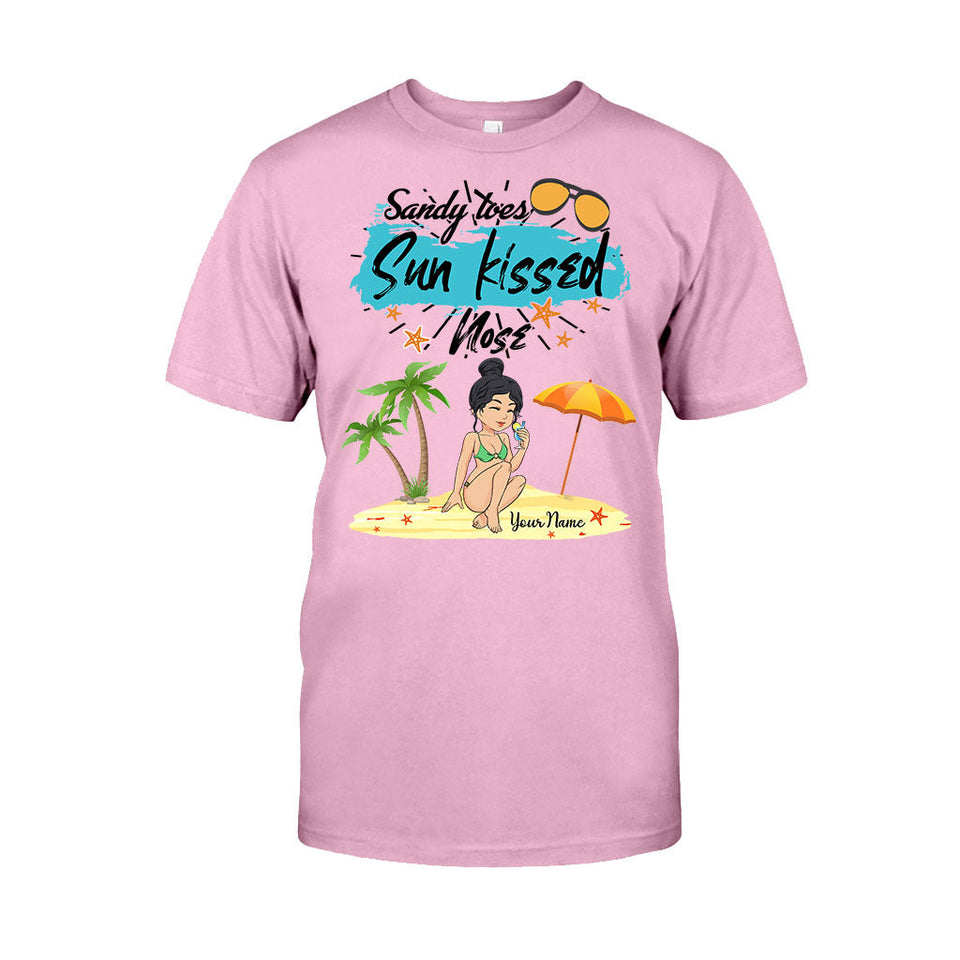 Sandy Toes Sunkissed Nose - Personalized Sea Lover T-shirt and Hoodie