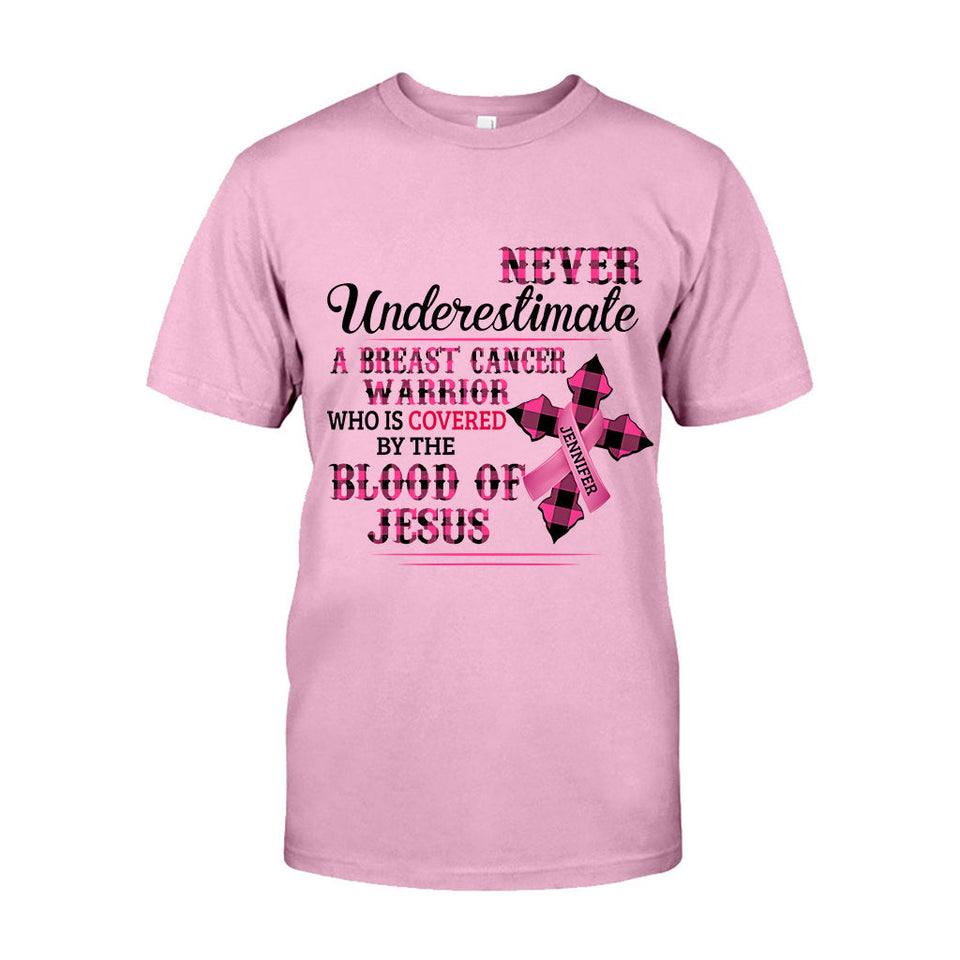 Ruban rose de la foi chrétienne - T-shirt et sweat à capuche personnalisés pour la sensibilisation au cancer du sein
