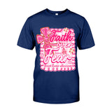 T-shirt et sweat à capuche personnalisés « Preppy Breast Cancer Faith Over Fear » (La foi plutôt que la peur face au cancer du sein)