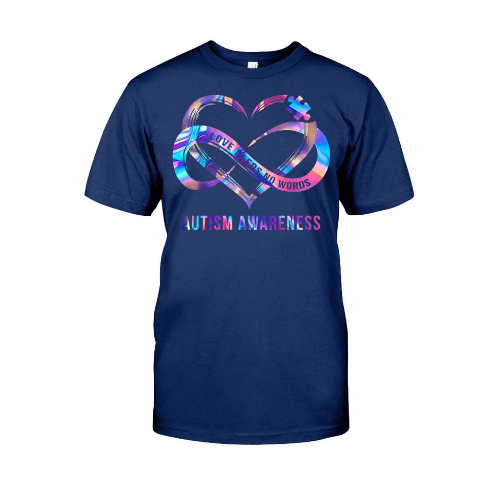 L'amour n'a pas besoin de mots - T-shirt et sweat à capuche de sensibilisation à l'autisme 112021