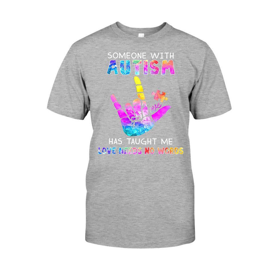 L'amour n'a pas besoin de mots - T-shirt et sweat à capuche de sensibilisation à l'autisme 1221