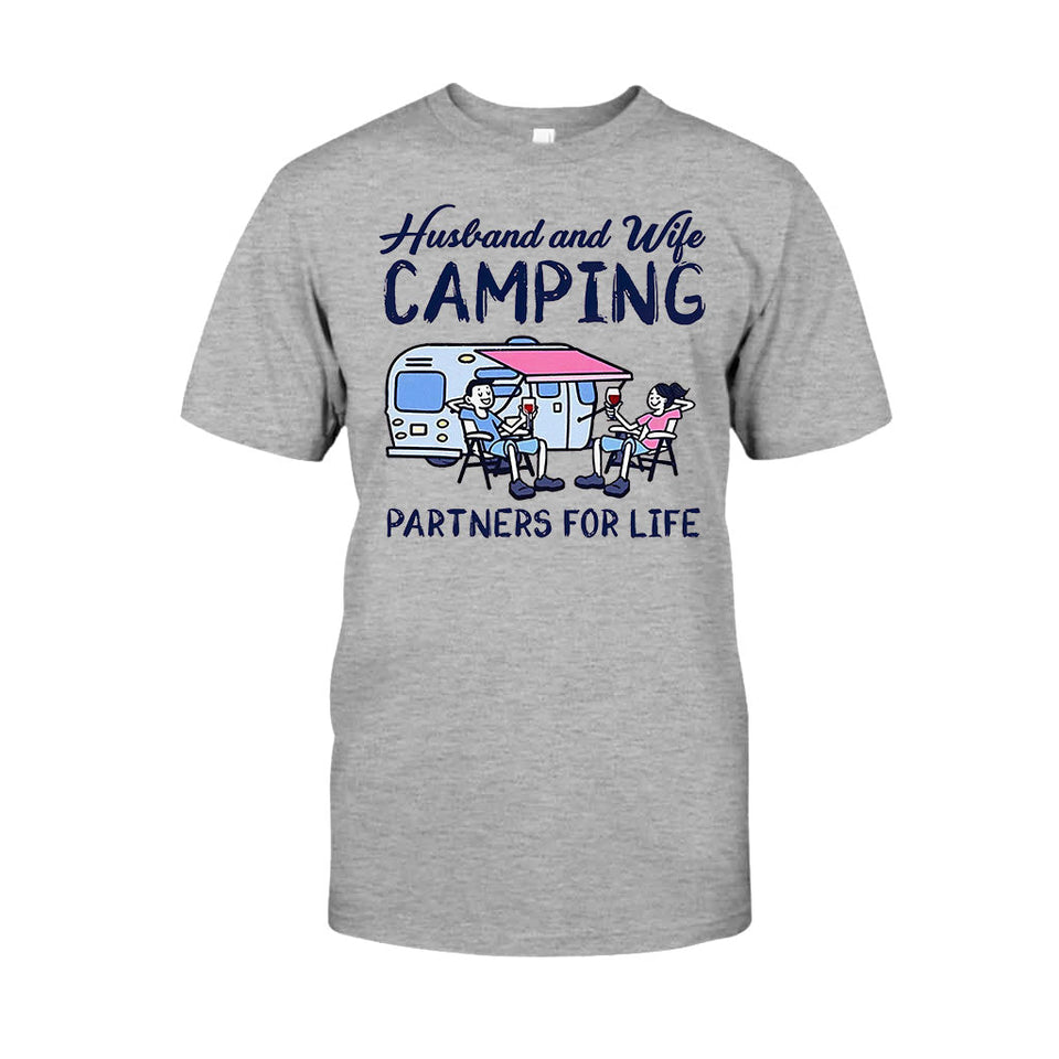 Husband And Wife Camping Partners For Life - Camping T-shirt and Hoodie 112021