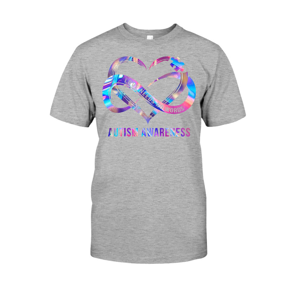 L'amour n'a pas besoin de mots - T-shirt et sweat à capuche de sensibilisation à l'autisme 112021