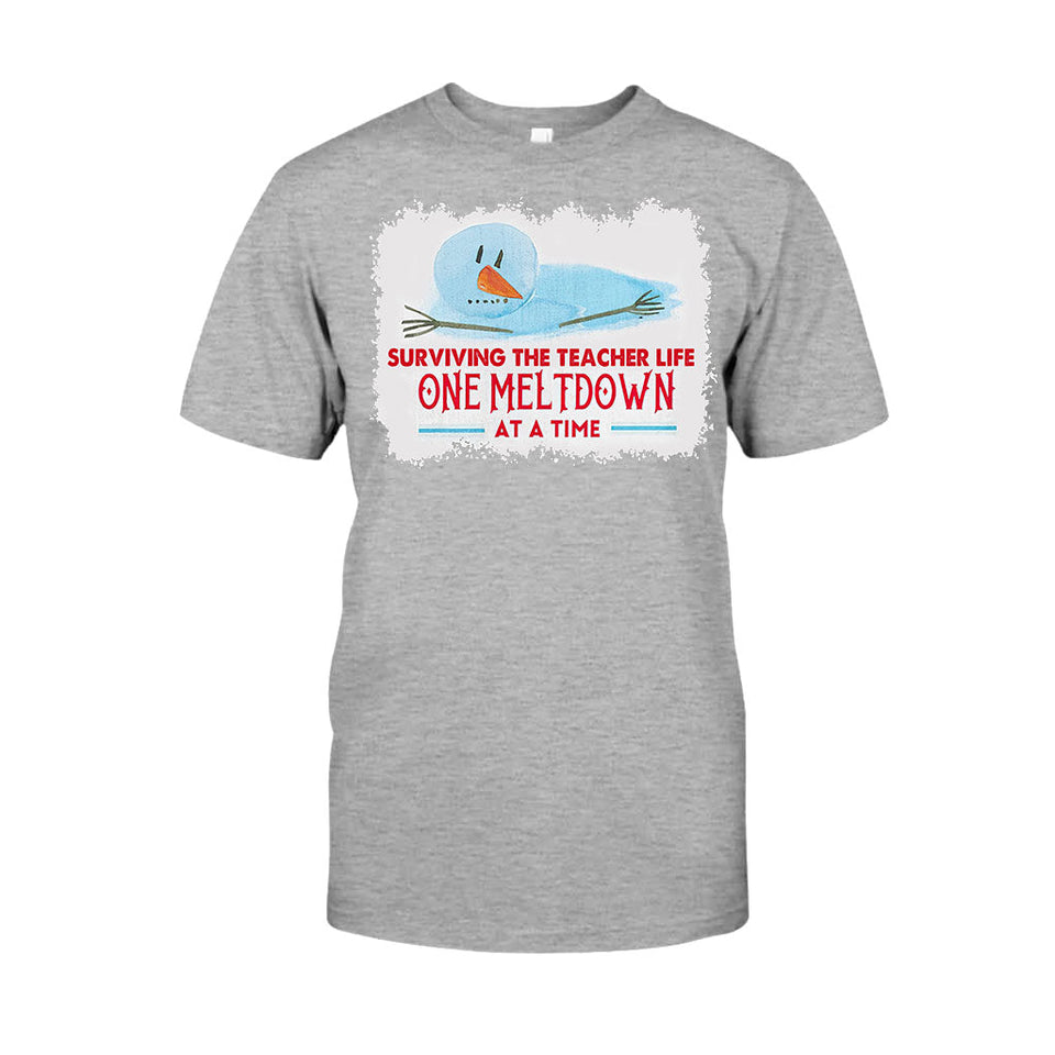 One Meltdown A Time - Personalized Teacher T-shirt and Hoodie