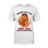 Funny Gift Cartoonish Exaggerated Mascot Style - Personalized Couple T-shirt And Hoodie