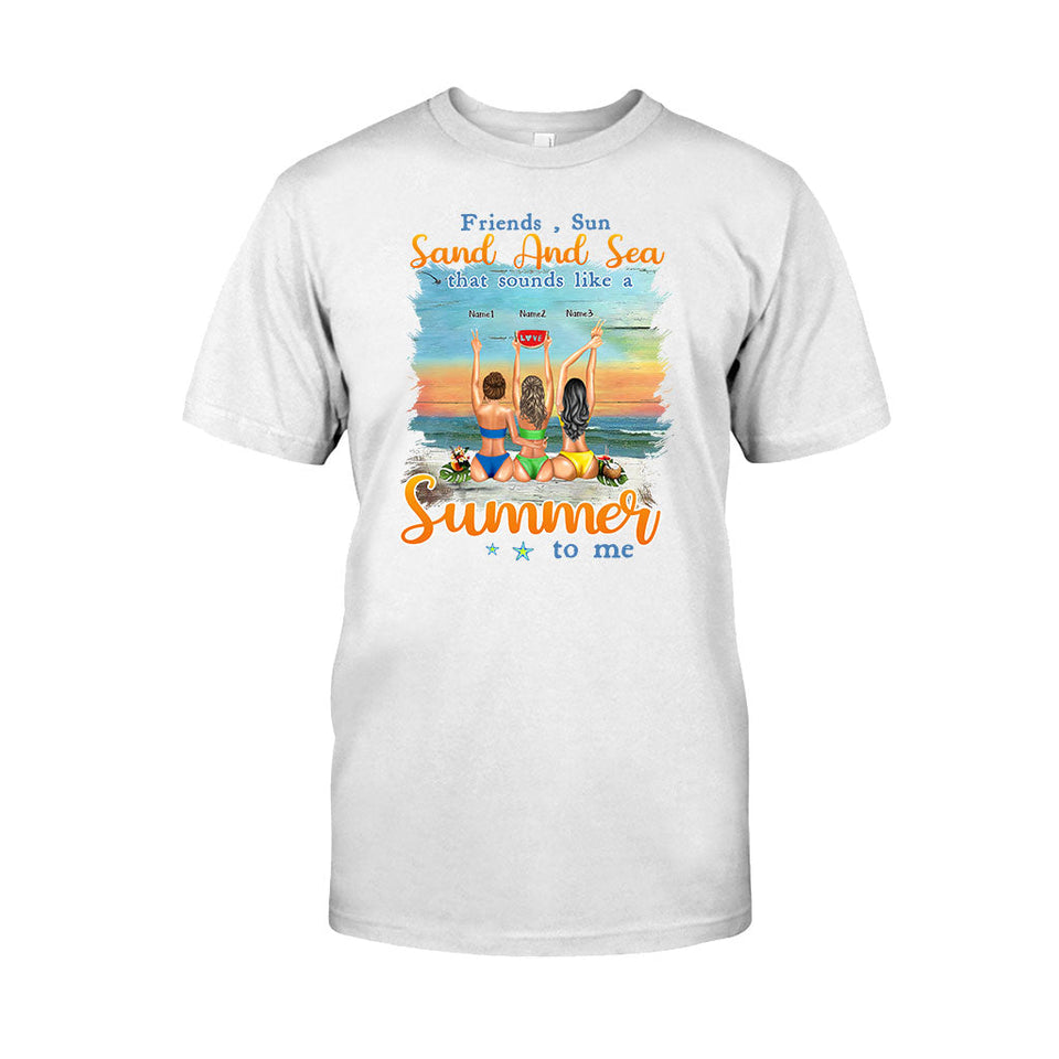I Love You To The Beach And Back - Personalized Bestie T-shirt and Hoodie