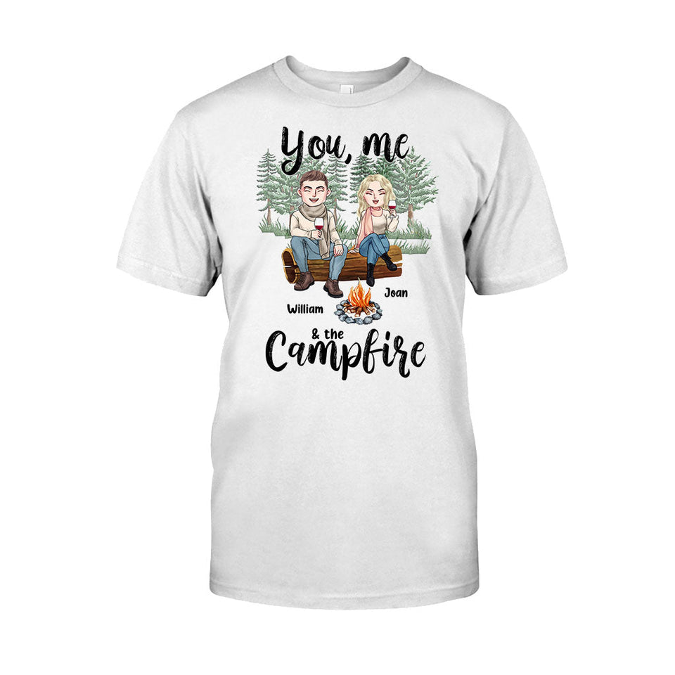 You Me And The Campfire - Personalized Couple Camping T-shirt and Hoodie