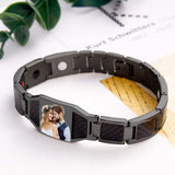 Any Photo - Personalized Photo ID Bar Men's Bracelet Bangle
