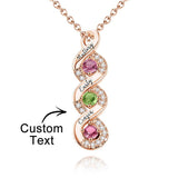 Personalized Engraved Birthstone Infinity Charm