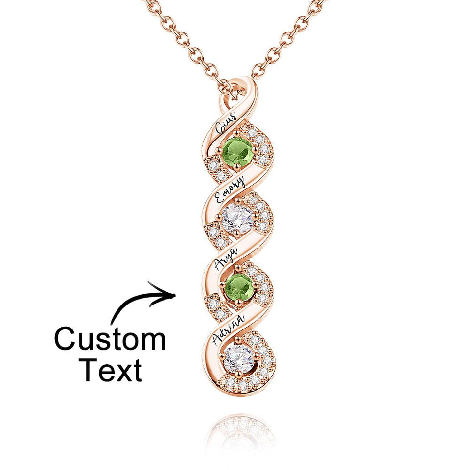 Personalized Engraved Birthstone Infinity Charm